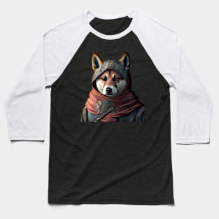 Ninja Samurai Shiba Inu Akita Inu Baseball T-Shirt